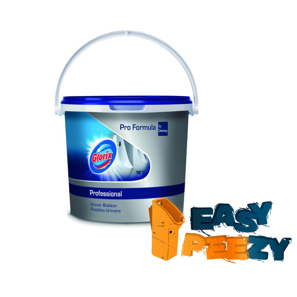 Glorix tabletten voor easy peezy mobiele urinoir met logo